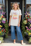 "Hey Good Lookin" printed simple short sleeve women t-shirt HX5115 IS20