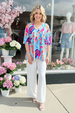 Multi color prints baby doll & short sleeve women top BQ15955(IS18)