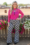 Western horse riding patterns denim jeans flare legs women pant XCH16893 IS16