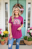 MAMA Rainbow printed short sleeve women t-shirt DLH10902 IS17
