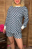 Southern Stitch Mom and me navy blue checkered 2pcs women's sets XCH17044