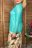 Western tuquoise mesh women boutique shirt Southern Stitch XCH17063
