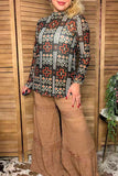 Western chic aztec mesh women boutique shirt Southern Stitch GJQ17229