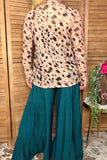 Western leopard sheer women boutique shirt Southern Stitch GJQ17291