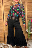 Western ranch vintage sheer women boutique top Southern Stitch GJQ17230