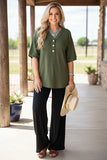 Trendy green ribbed knitted fabric short sleeve women boutique top SP16450 IS2