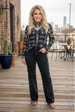 Western chic aztec printed sheer long sleeve women botuique top Southern Stitch GJQ17238