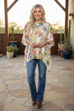 Luxury tropical print batwing sleeve women boutique blouse Southern Stitch GJQ17179