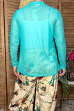 Western tuquoise mesh women boutique shirt Southern Stitch XCH17063
