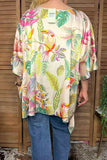 Luxury tropical print batwing sleeve women boutique blouse Southern Stitch GJQ17179