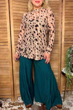 Western leopard sheer women boutique shirt Southern Stitch GJQ17291