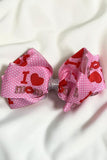 Chic double layer rehinestone 7.5" I LOVE MOM boutique girls hairbow $10 for 12pc