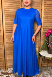 Pre-Sale western royal blue mesh women's boutique maxi dress XCH17452