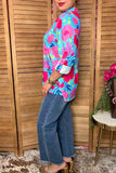 Trendy floral print women's boutique top Southern Stitch XCH16208