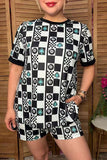 Turquoise western patchwork top & shorts women's boutique set Southern Stitch XCH17081