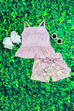 Western cream top boots print shorts 2pc girls boutique sets 12373MZ (A5S1)