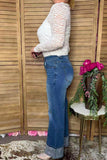 Western denim blue wide leg pant rhinestone women's boutique jeans Southern Stitch S027