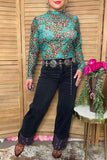 Western washed black wide leg rhinestone jeans women's boutique pant Southern Stitch S026