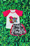 Western COWGIRL cow & bandana print girl boutique set XCH0777-36H (A4S10)