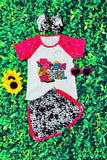 Western COWGIRL cow & bandana print girl boutique set XCH0777-36H (A4S10)