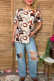 Western rodeo short sleeve women's boutique top Southern Stitch XCH16954