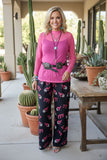 Western 777 & 8-balls print wide leg women's boutique pant Southern Stitch GJQ17195