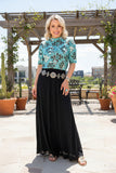 Western turquoise aztec sheer women's boutique top Southern Stitch XCH17185