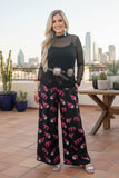 Western 777 & 8-balls print wide leg women's boutique pant Southern Stitch GJQ17195