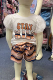 Western STAY WILD top leopard serape shorts girls boutique sets XCH0666-8H (A3S9)