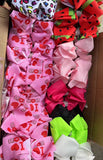 Chic double layer rehinestone 7.5" I LOVE MOM boutique girls hairbow $10 for 12pc