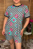 Western checkered & daisy women's boutique set Southern Stitch GJQ17266