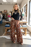 Western paisley wide leg brown women's boutique pant Southern Stitch GJQ17177