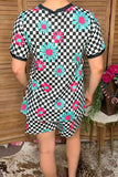Western checkered & daisy women's boutique set Southern Stitch GJQ17266