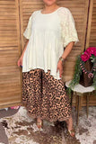 Western leopard & checkered ruffle women's boutique pant Southern Stitch XCH17389