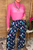 Western cowgirl lucky 8 card flame print women's boutique pant Southern Stitch XCH17171