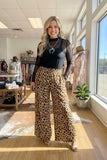 Western crinkle leopard wide leg women's boutique pant Southern Stitch XCH17390