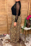 Western crinkle leopard wide leg women's boutique pant Southern Stitch XCH17390