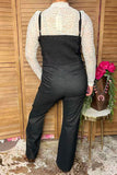 Western black denim wide leg women's boutique jumpsuit Southern Stitch XCH16404 AS4