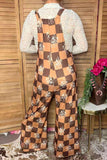 Western cowboy & checkered wide leg women's boutique jumpsuit XCH17204