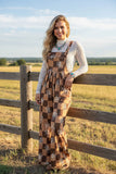 Western cowboy & checkered wide leg women's boutique jumpsuit XCH17204