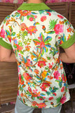 Chic floral print short sleeve women's boutique top w/v-neck Southern Stitch XCH17385