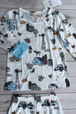 Western ranch & farm top and pant unisex kids boutique set XCH04067 A1S10