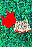 Western red top & bull skull ,boots shorts girls boutique set DLH2356 (A3S6)