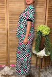 Western checkered 8-balls top & pant women boutique set Southern Stitch XCH17393