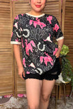 Western cowboy short sleeve women's boutique top Southern Stitch GJQ17199