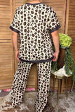 Western leopard short sleeve women's boutique top Southern Stitch GJQ17293