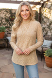 Trendy floral pattern beige lace women's boutique top Southern Stitch GJQ17464