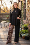 Trendy floral pattern black lace women's boutique top Southern Stitch GJQ17463(DS4)