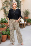 Western leopard denim wide leg women's boutique distress jeans Southern Stitch S029