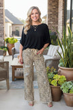 Western leopard denim wide leg women's boutique distress jeans Southern Stitch S029